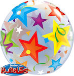 Μπαλόνι Bubble Πολύχρωμα Αστέρια 56εκ.