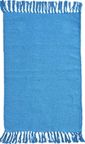 Klonaras Torino Handgefertigt Teppich Rechteckig Baumwolle mit Fransen Light Blue