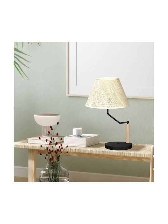 Eko Light Etna Metal Lampă de masă pentru Soclu E27 cu Abajur Bej și Bază Negru
