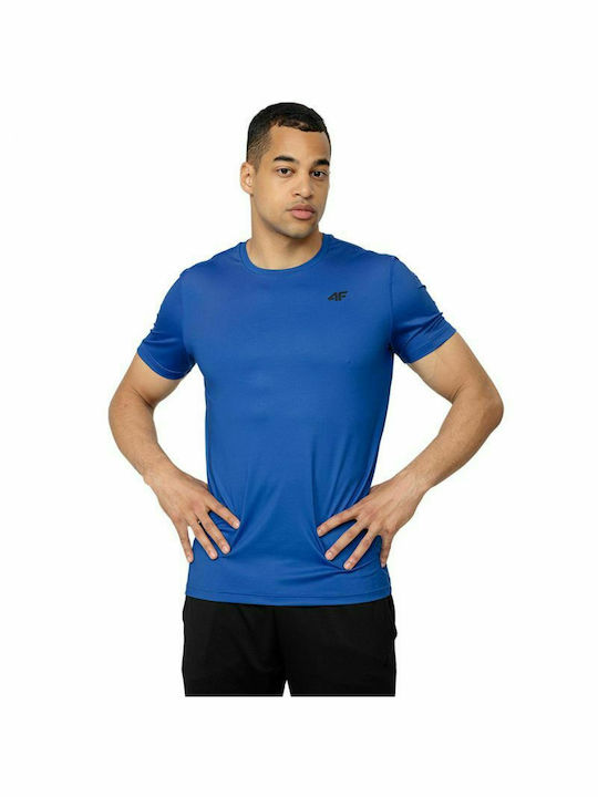 4F Herren Sport T-Shirt Kurzarm Blau