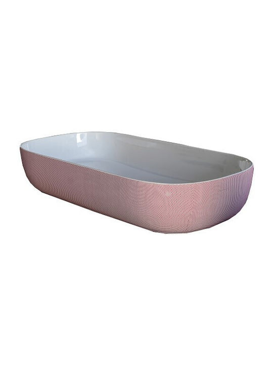 Scarabeo Glam Επικαθήμενος Νιπτήρας Πορσελάνης 56x39cm Ser Pois Pink Mat