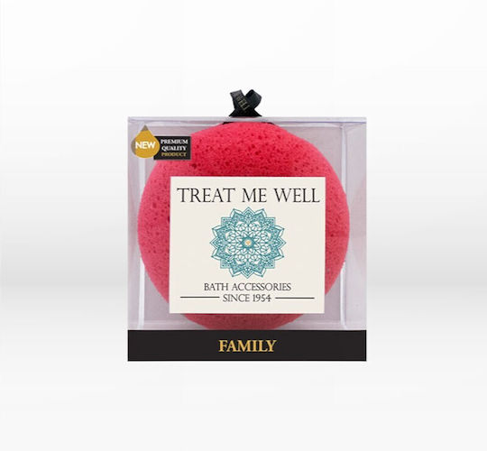 Treat Me Well Family Κλασσικό Σφουγγάρι Μπάνιου Soft Small Κόκκινο 1τμχ