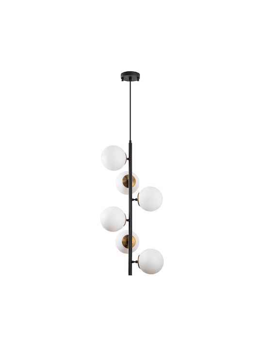 Fazli Pendant Chandelier for 6 Bulbs E14, E.14 Black