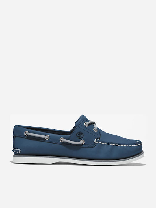 Δερμάτινα Ανδρικά Boat Shoes σε Μπλε Χρώμα