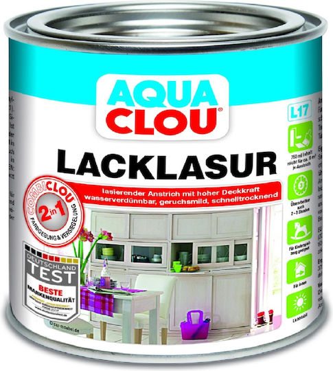 Clou Aqua Combi-clou Lacklasur Βερνίκι Επιφάνειας Νερού 9 Δρυς Σατινέ 375ml
