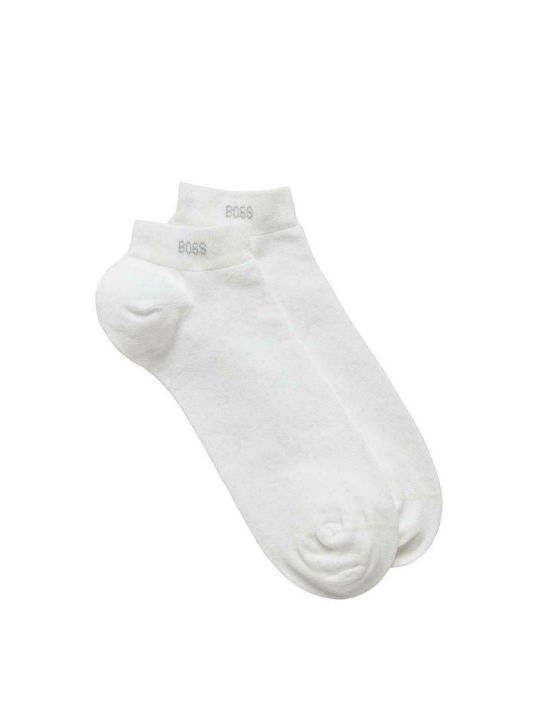 Hugo Boss Unisex Plain Socks White 2 Pack