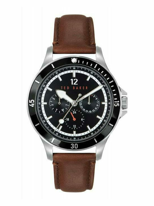 Ted Baker Northan Herrenuhr 43mm Batterie mit Braun Lederarmband