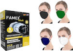 Famex Particle Filtering Half Mask Μάσκα Προστασίας FFP2 NR σε 4 Χρώματα Μαύρο, Πράσινο, Μπλε & Λευκό 10τμχ