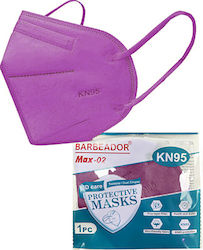 Max Barbeador Max-02B Filtering Half Disposable Protective Mask FFP2 NR Purple 20pcs