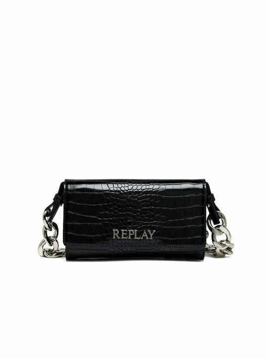 Replay Γυναικεία Flap Bag 'Ωμου Μαύρη