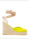 Damenplattformen im Espadrilles-Stil Lime