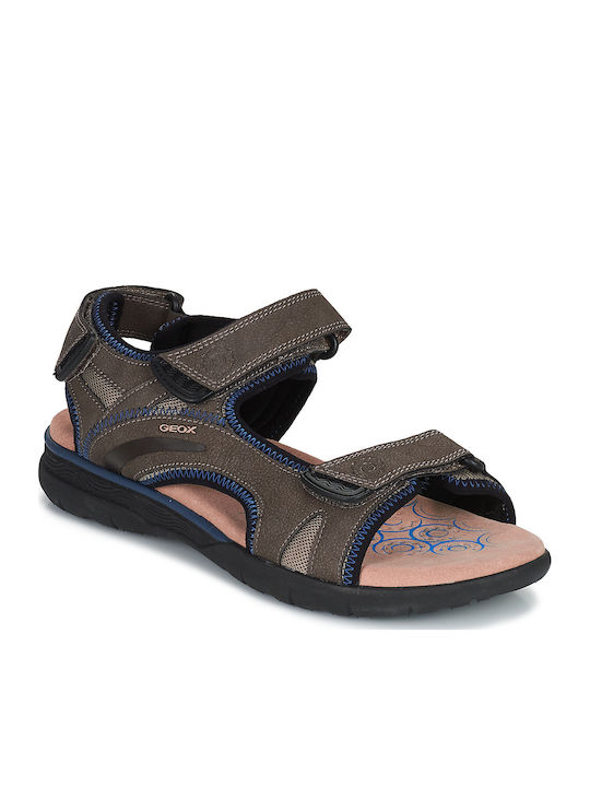 Geox Spherica Δερμάτινα Ανδρικά Σανδάλια σε Καφ...