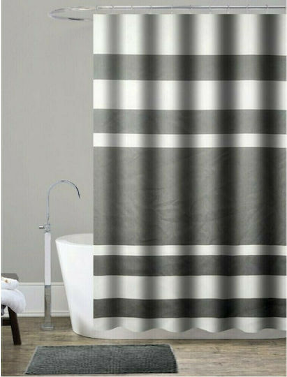 Frans K30-20 Κουρτίνα Μπάνιου Υφασμάτινη 180x200 cm Λευκό / Γκρι
