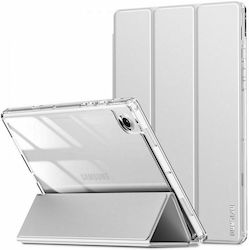 Infiland Crystal Flip Cover Synthetic Leather / Silicone Durable Silver (Galaxy Tab A8)