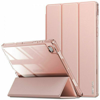 Infiland Crystal Flip Cover Σιλικόνης / Δερματίνης Ροζ Χρυσό (Galaxy Tab A8)