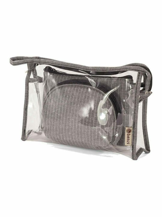 Benzi Set Toiletry Bag Dark grey with Transparency 25cm