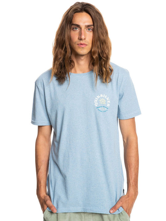 Quiksilver Simple Script Ανδρικό T-shirt Γαλάζιο με Στάμπα