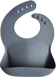 Mushie Tradewinds Waterproof Bib Silicone with Button & Pocket Gray