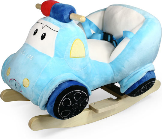 Avra Toys Police Fabric Rocking Toy Car with Sounds Light Blue