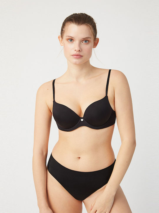 Ysabel Mora Negru Sutien Push Up cu Baloane