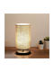Megapap Huls Wood Table Lamp for Socket E14 with Brown Shade and Black Base