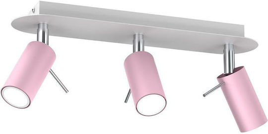 Eko Light Preston Τριπλό Σποτ με Ντουί GU10 σε Ροζ Χρώμα