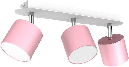 Eko Light Dixie Τριπλό Σποτ με Ντουί GX53 σε Ροζ Χρώμα