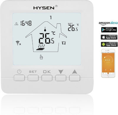 Hysen HY02-B05-WH Ψηφιακός Θερμοστάτης Χώρου Smart με Wi-Fi