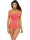 Belinda Strapless Swimsuit with Openings Orange