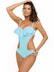 Belinda Strapless Ολόσωμο Μαγιό με Ανοίγματα Push Up Pastel Sky Blue