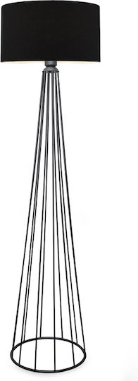 Megapap Faraday Floor Lamp H155xW38cm. with Socket for Bulb E14 Black