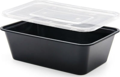 Disposable Plastic PP Tableware for Hot / Microwave Safe 500ml Black 50pcs