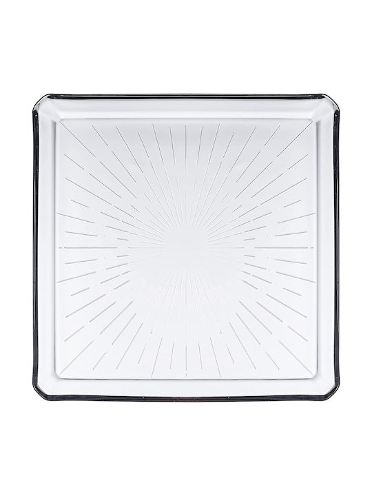 Plate Shallow Glass Transparent with Diameter 24cm 1pcs