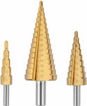 Verto Set of 3 Conical Drills HSS Titanium for Metal και Wood