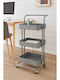 Ankor Metal Kitchen Trolley 3 Tiers Gray 43x36x86cm