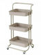 Ankor Kitchen Trolley Metallic in Beige Color 3 Slots 43x36x86cm