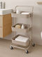 Ankor Metal Kitchen Trolley 3 Tiers Beige 43x36x86cm