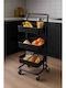 Ankor Metallic Kitchen Trolley 3 Tiers Black 43x36x86cm