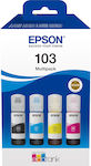 Epson 103 Πακέτο 4 Μελανιών Εκτυπωτή InkJet Κίτρινο / Κυανό / Ματζέντα / Μαύρο (C13T00S64A)