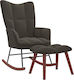 Schaukelstuhl mit Fußhocker Samt Dark Grey 61x78x98cm