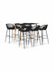 vidaXL Outdoor Bar Set 7 Pieces Black
