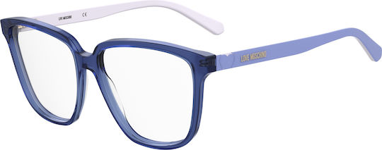 Moschino Damen Acetat Brillengestell Blau MOL583 PJP