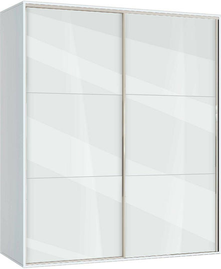 Двойна врата Гардероб Плъзгащи се Ava 4 White / Glossy White 160x59x200см