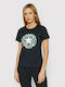 Converse Chuck Patch Exploded Γυναικείο T-shirt Μαύρο με Στάμπα