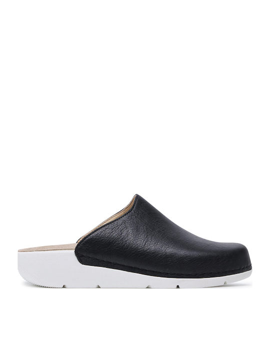 Renia Anatomical Leather Women's Slippers Black