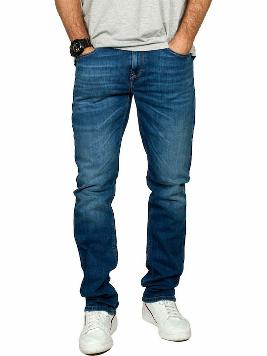 Men's Jeans Pants Elastic with Regular Straight Fit Blue