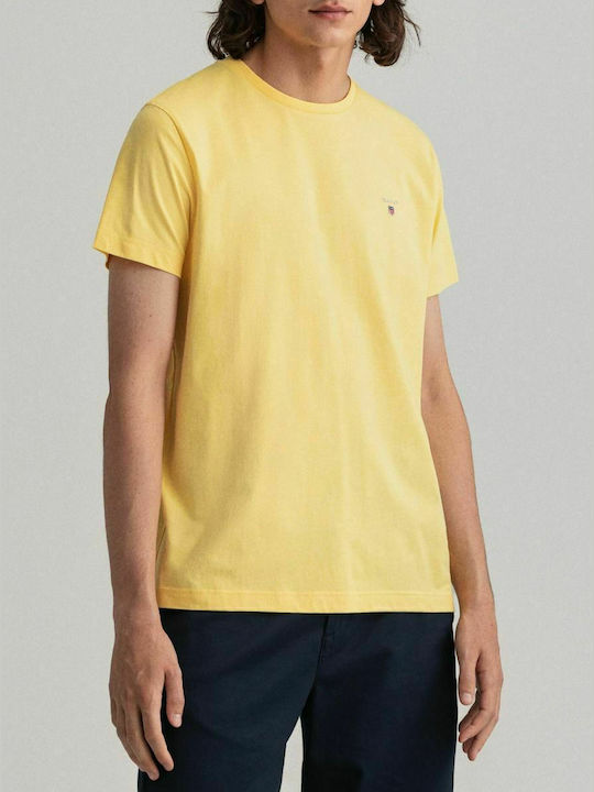 Gant Ανδρικό T-shirt Κίτρινο Μονόχρωμο