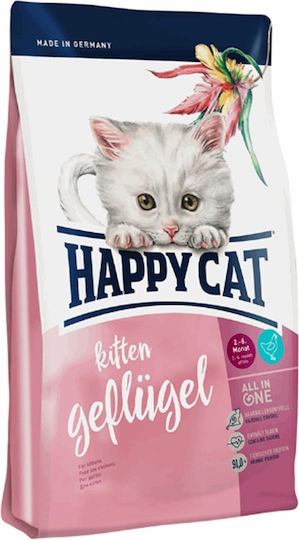Happy Cat Kitten 2-6 Months Geflugel Dry Food for Young Cats with Sensitive Urinary with Poultry 1.3kg