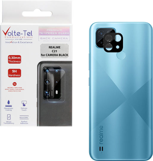 Volte-Tel 3D Curved Camera Protection Tempered Glass Black for the Realme C21