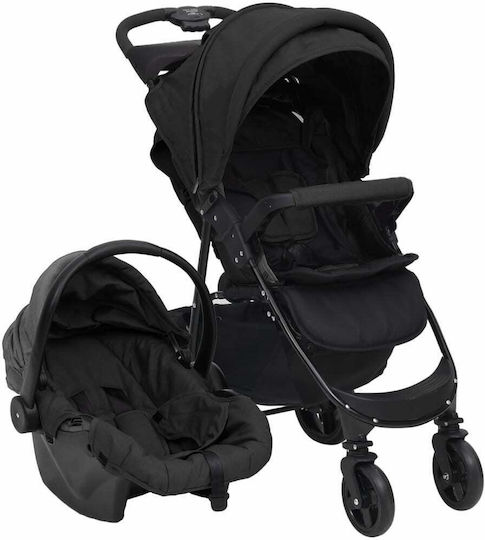 vidaXL Verstellbar 3 in 1 Baby Kinderwagen Geeignet für Neugeborene Charcoal 9.41kg